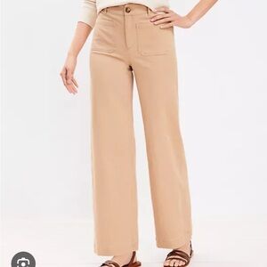 LOFT Khaki Wide-Leg Pants
